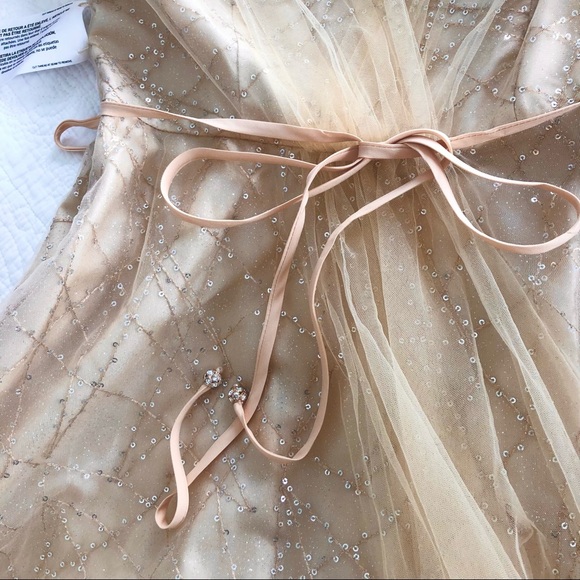 CARMEN MARC VALVO
SEQUIN GLITTER MESH BALLGOWN - Picture 7 of 8